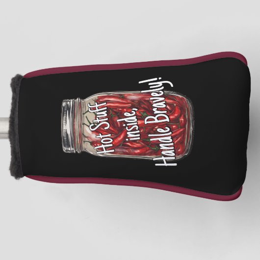 Pot van gedroogde paprika's golfheadcover (Voorkant)