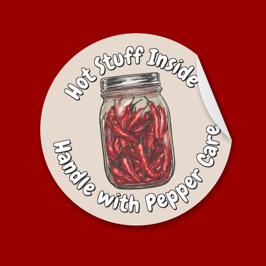 Pot van gedroogde paprika's ronde sticker