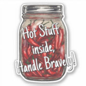 Pot van gedroogde paprika's sticker (Voorkant)