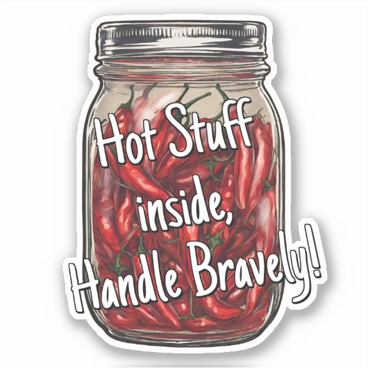 Pot van gedroogde paprika's sticker (Voorkant)