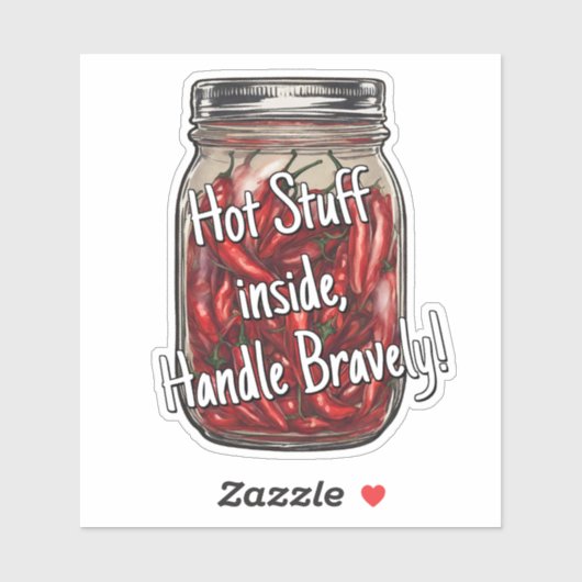 Pot van gedroogde paprika's sticker (Vel)