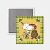 Pot van Gold Plaid St. Patrick's Koelkast Magneet (Voorkant / Achterkant)