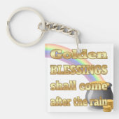 Pot van goud aan het einde van de regenboog sleutelhanger (Voorkant)