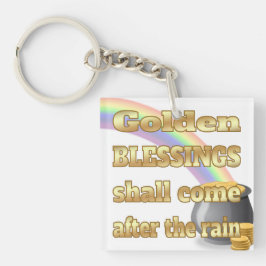 Pot van goud aan het einde van de regenboog sleutelhanger