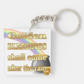 Pot van goud aan het einde van de regenboog sleutelhanger (Achterkant)