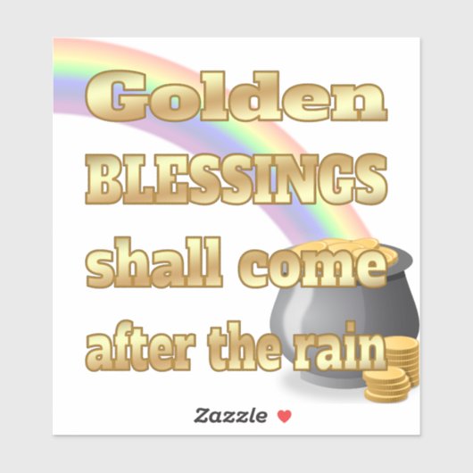 Pot van goud aan het einde van de regenboog sticker (Vel)