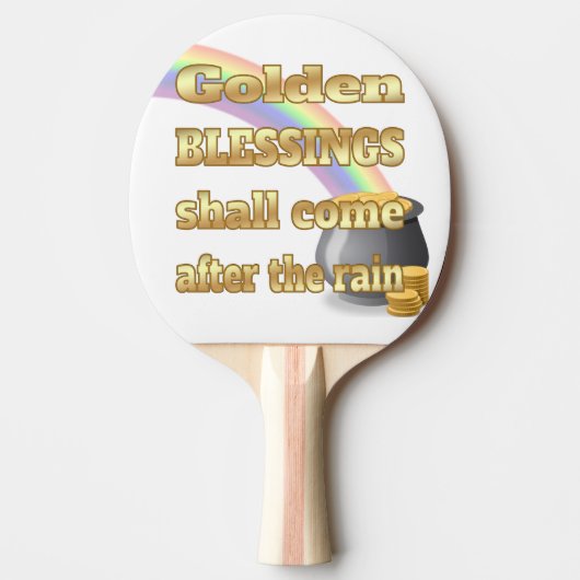 Pot van goud aan het einde van de regenboog tafeltennisbatje (Voorkant)