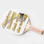 Pot van goud aan het einde van de regenboog tafeltennisbatje (Zijkant)