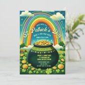 Pot van Goud en Regenboog St. Patrick's Day Celebr Kaart (Staand voorkant)