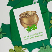 Pot van Gouden Klaver Grappige St Patricks Dag Kaa Aankondiging