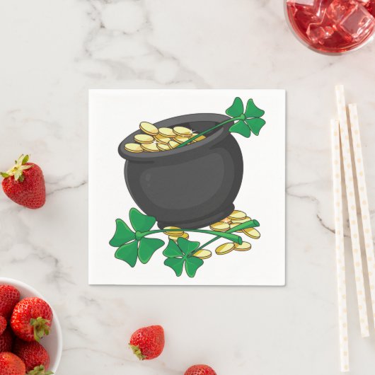 Pot van gouden papieren servetten (Insitu)