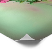 Pot van Roze Waterverf Bloemen Poster (Hoek)