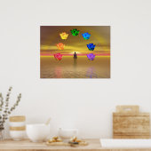 Pot, yoga, yogi, chakras, chakra, aura poster (Keuken)