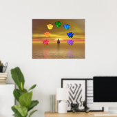 Pot, yoga, yogi, chakras, chakra, aura poster (Thuiskantoor)