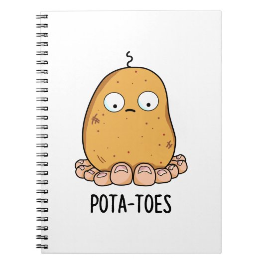 Pota-tatoes Schattige Aardappel Met Tenen Pun Notitieboek (Voorkant)