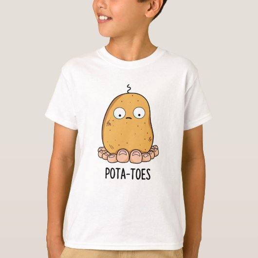 Pota-tenen Grappige Aardappel Met Tenen Pun T-shirt (Voorkant)