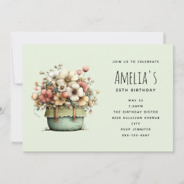 Potaardappelen Bloemen Gezellig Shabby Stijl Schat Kaart