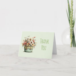 Potaardige Bloemen Gezellig Shabby Stijl Schattig Bedankkaart