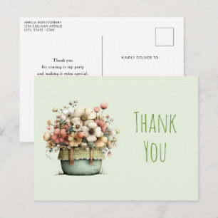 Potaardige Bloemen Gezellig Shabby Stijl Schattig  Briefkaart
