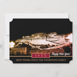 Potala Palace en gelukkig nieuwjaar! Kaart/Lhasa t Feestdagenkaart