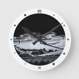 Potala Palace, Lhasa 's nachts, Tibet (klok) Ronde Klok