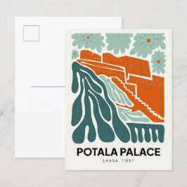 Potala Palace Lhasa Tibet abstracte reizen bloemen Briefkaart