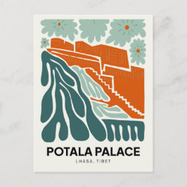 Potala Palace Lhasa Tibet abstracte reizen bloemen Briefkaart