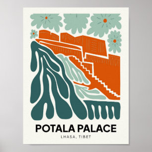 Potala Palace Lhasa Tibet abstracte reizen bloemen Poster