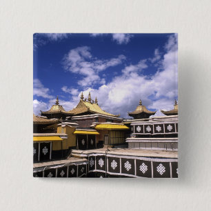 Potala-paleis binnen met torenspitsen thuis vierkante button 5,1 cm
