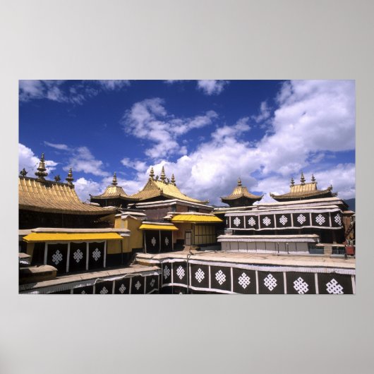 Potala-paleis binnen met torentjes thuis poster (Voorkant)