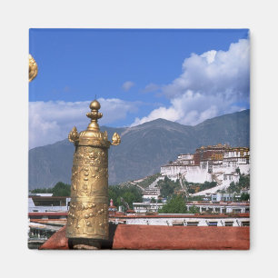 Potala-paleis in Lhasa, Tibet gefotografeerd vanui Magneet