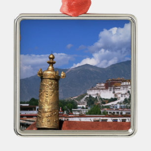 Potala-paleis in Lhasa, Tibet gefotografeerd vanui Metalen Ornament