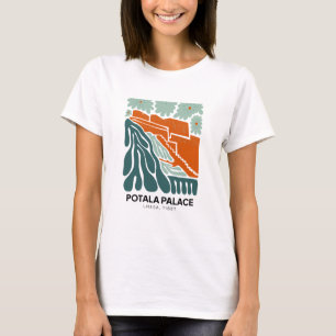 Potala-paleis Lhasa Tibet abstracte reis bloemrijk T-shirt