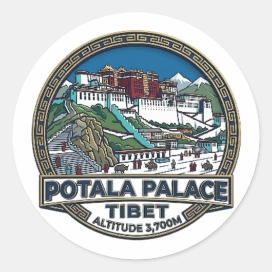 POTALA-PALEIS RONDE STICKER (Voorkant)