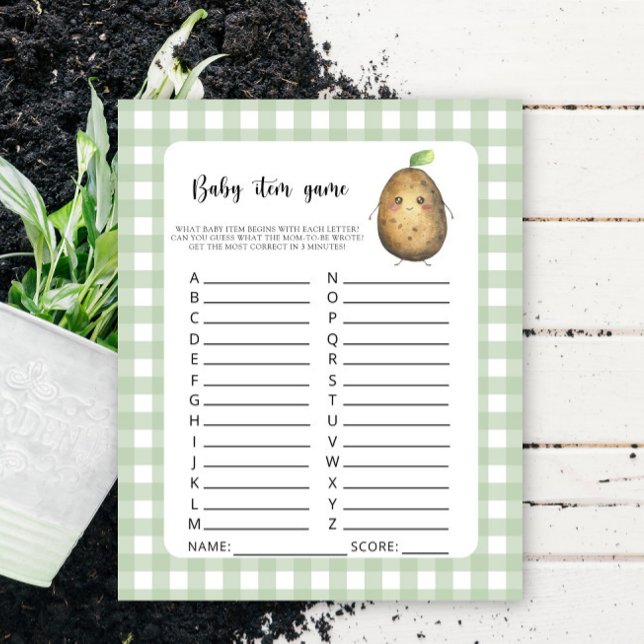 Potato Baby Item Game. Baby shower spel (Creator heeft geüpload)