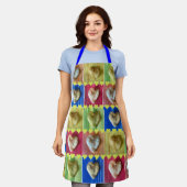 Potato Chip Hearts Patchwork Design Aprons Schort (Gedragen)