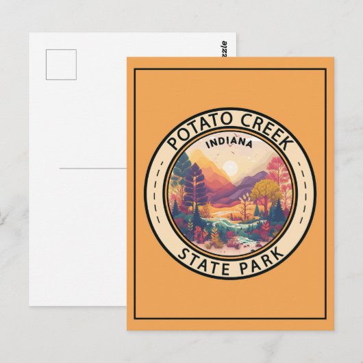 Potato Creek State Park Indiana Emblem Briefkaart (Voorkant / Achterkant)