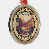Potato Creek State Park Indiana Emblem Metalen Ornament (Rechts)