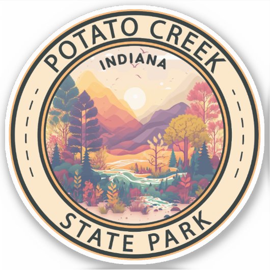 Potato Creek State Park Indiana Emblem Sticker (Voorkant)