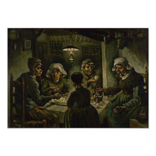 Potato Eaters door Vincent Van Gogh Foto Afdruk (Voorkant)