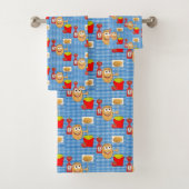Potato French Fries Blue Hands Bathroom Towel sets Bad Handdoek (Insitu)