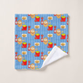 Potato French Fries Blue Hands Bathroom Towel sets Bad Handdoek (Wasdoekje)