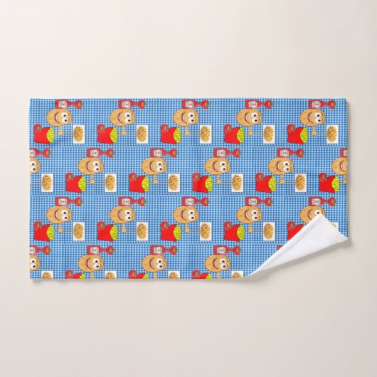 Potato French Fries Blue Hands Bathroom Towel sets Bad Handdoek (Handdoek)