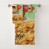 Potato French Fries Ketchup Bathroom Towel sets Bad Handdoek (Insitu)
