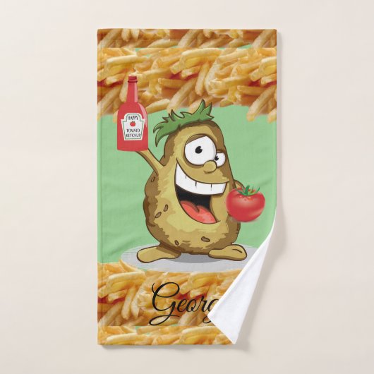 Potato French Fries Ketchup Bathroom Towel sets Bad Handdoek (Handdoek)