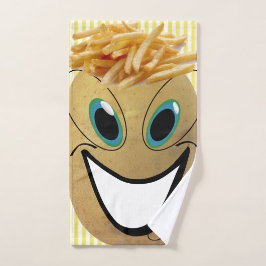 Potato French Fries Stripe Bathroom Towel sets Bad Handdoek (Handdoek)