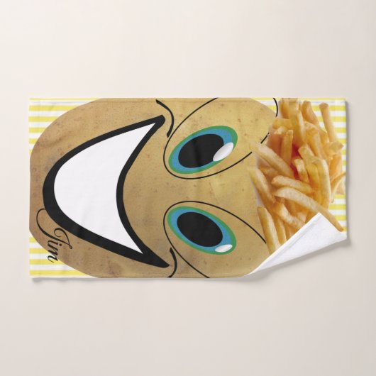 Potato French Fries Stripe Bathroom Towel sets Bad Handdoek (Handdoek)