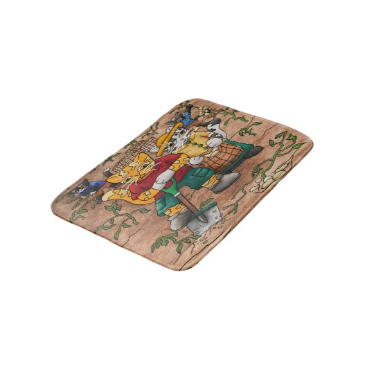 Potato Harvest Cats Badmat (Gekanteld)