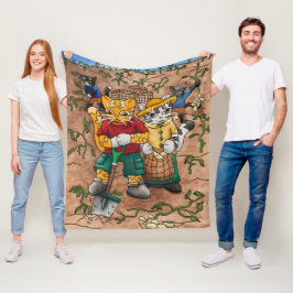 Potato Harvest Cats Fleece Deken