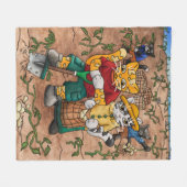 Potato Harvest Cats Fleece Deken (Voorkant (Horizontaal))